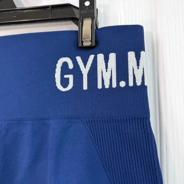 Gym Minute‎ blue compression high waisted tummy control activewear shorts XL - Image 2
