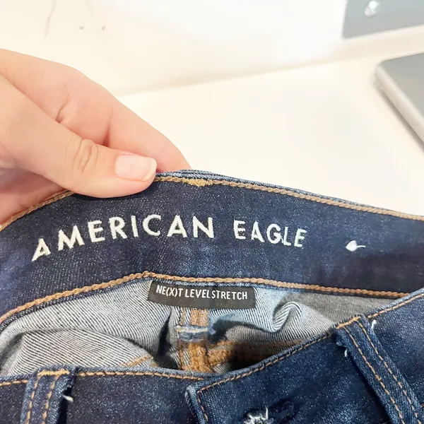 American Eagle Outfitters Ne(x)T Level Stretch Distressed Jean Short Blue 8 - Image 3