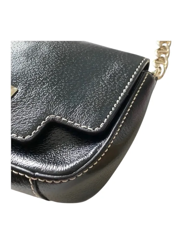Kate Spade  Iconic Turnlock Gold Chain Handle Mini Bag Handbag  Black Leather - Image 5