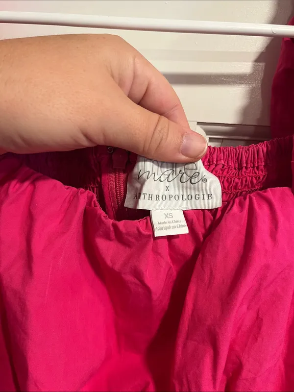 Mare mare x Anthropologie Hot Pink Puff Sleeve Romper Size XS - Image 4