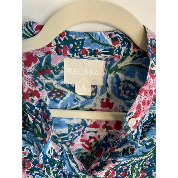 Becasa Floral Midi Popover Dress‎ size small - Image 2