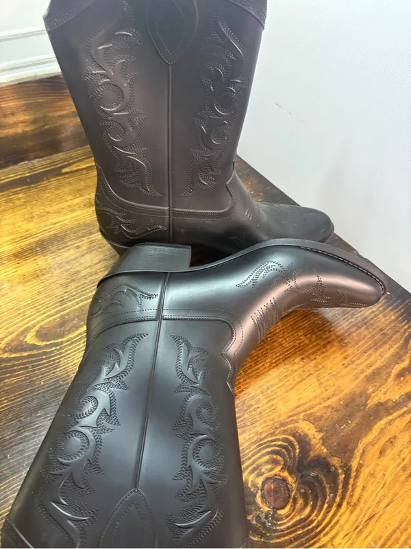 No boundaries black cowgirl rubber/rain boots size 7 - Image 5