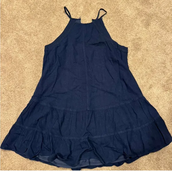 2 /$30 Hyfve Hyfve Hyfve denim linen dress mini size Large coastal - Image 3