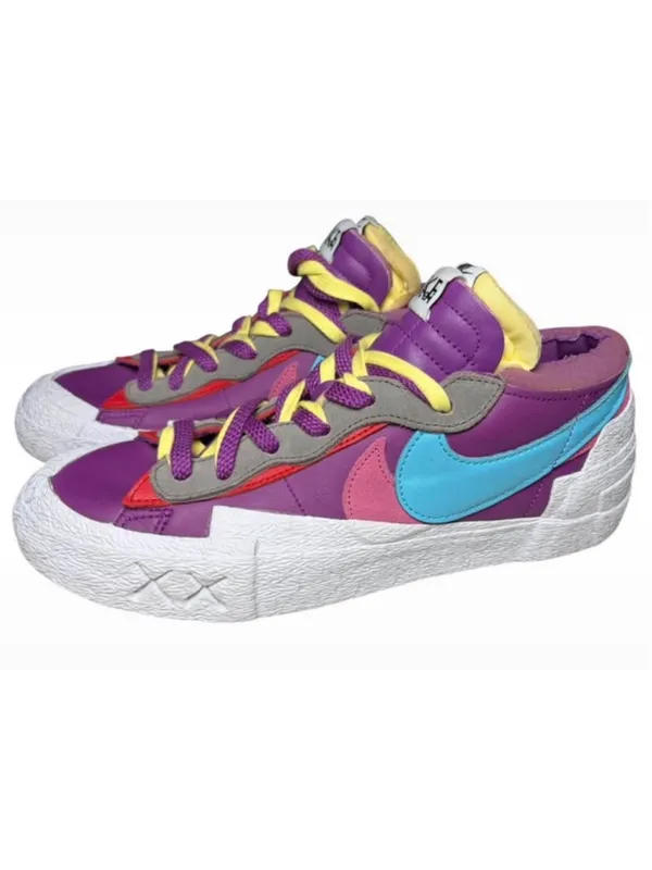 Women's Nike x KAWS Sacai Blazer Low Sneakers Purple Blue Multi-Color - Image 5