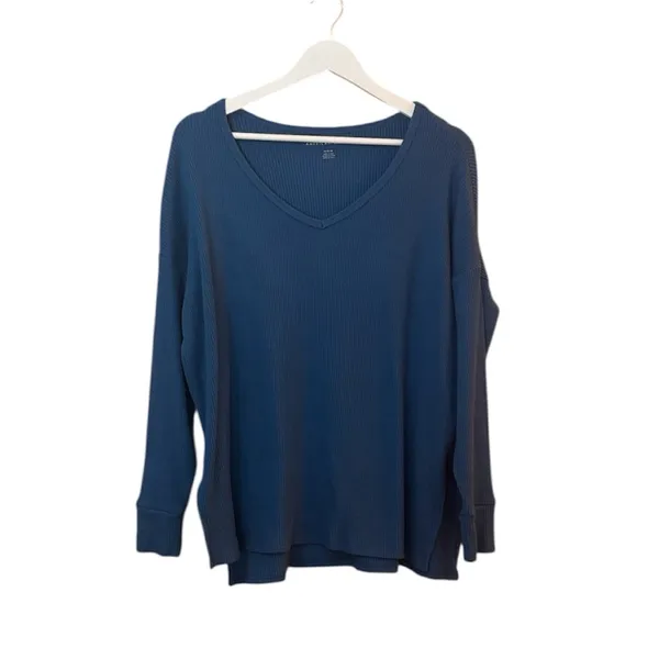 American Eagle Size Medium Blue Thermal Long-Sleeve Shirt - Image 2