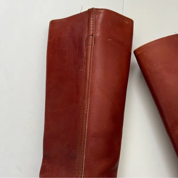 Frye Vintage Redwood Mahogany Red Leather Tall Heeled Boot Size 5.5 - Image 4