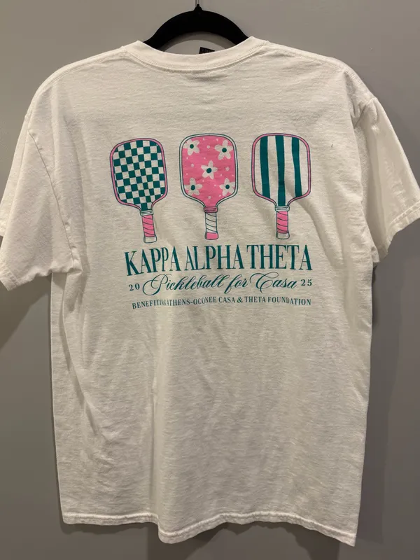 Gildan Kappa Alpha Theta Pickleball For CASA Short Sleeve Tee White - Image 2