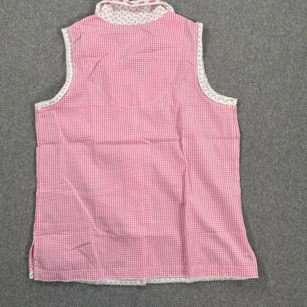 Secret Treasures Gingham Pajama Top Women's Small Pink Cottagecore Sleeveless - Image 7