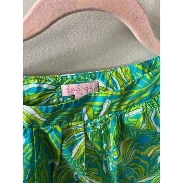 Lilly Pulitzer‎ sz 2 blue green white floral skirt with pockets flowers - Image 2