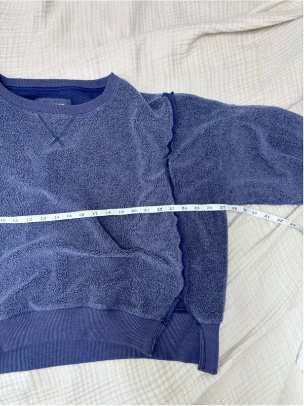 Women's American Eagle Big Hug Crewneck Blue Sweatshirt Oversized Open Size - Image 6