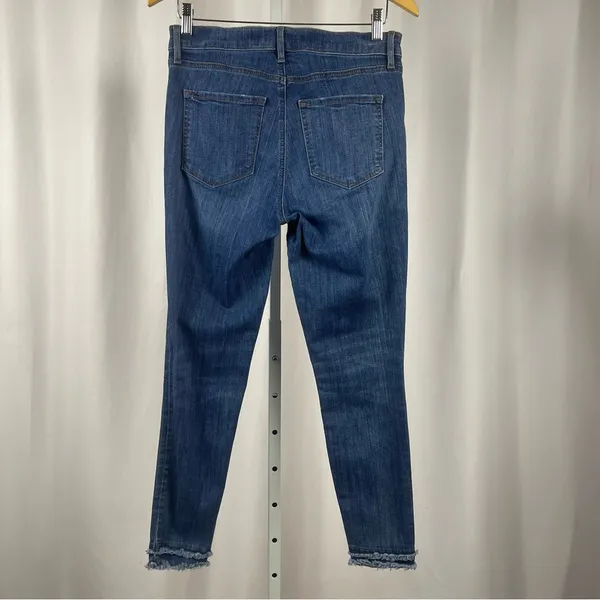 LOFT Size 28 6 Ankle Cropped Modern Skinny Jeans Raw Hem Beachy Boho Retro - Image 2