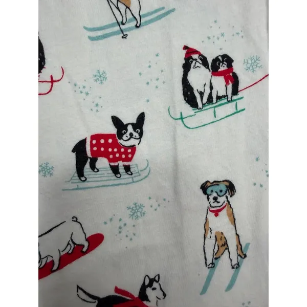 Sleep Sense Women's Pajama Pants Size S Holiday Skiing Dogs Cotton Lounge - Image 6