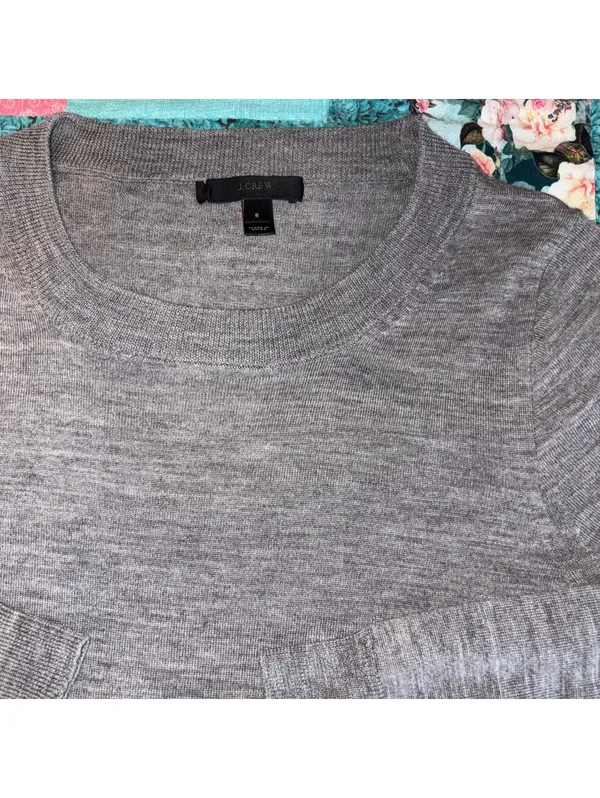J.Crew $120 Women's S 100% Merino Wool Sweater Cozy Size Small Gray - Image 3