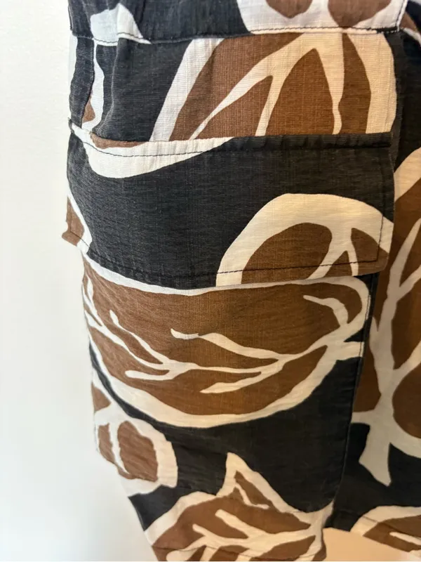 Who What Wear Black Brown Leaf-Print Sleeveless vest and short set - Image 7