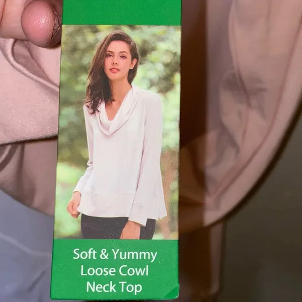 NWT Green Tea Pink Soft & Yummy Cowl Neck Top Medium Relaxed‎ Fit - Image 5