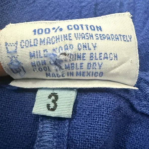 Oh My Gauze! Sabina Size 3 XXL‎ Wide Leg Overalls Romper Jumpsuit Blue Cotton - Image 9