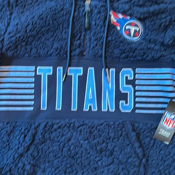 NFL Women’s Hoodie Tennessee Titans Blue Sherpa NWT Sizd Small - Image 2
