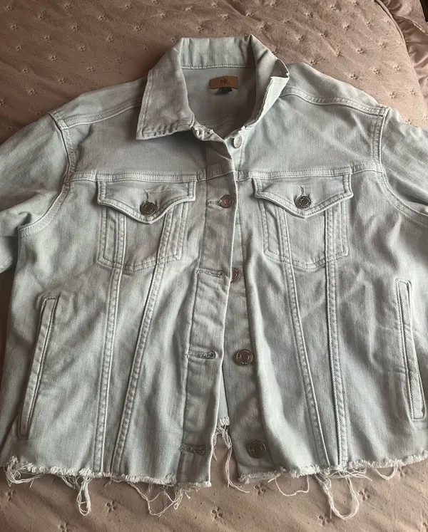 Light denim crop jacket Blue Size L - Image 2