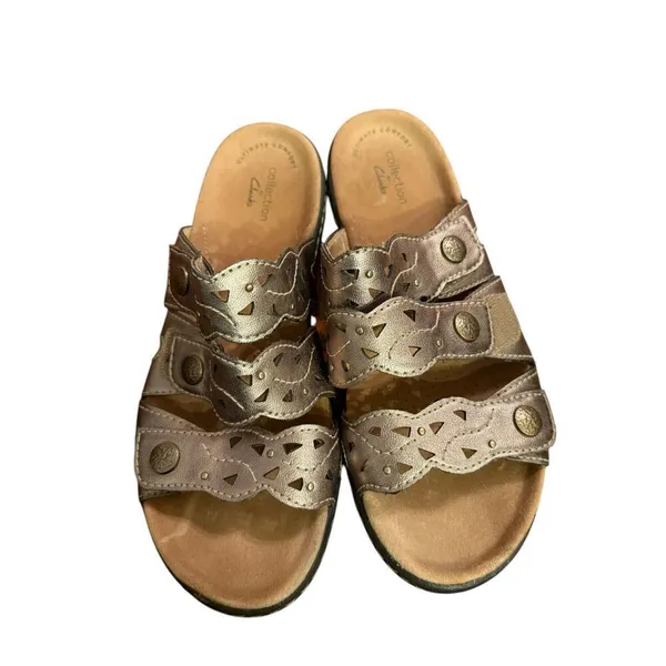 Clarks Laurianne Jade Sand Metallic Sandals‎ Sz 7 - Image 5