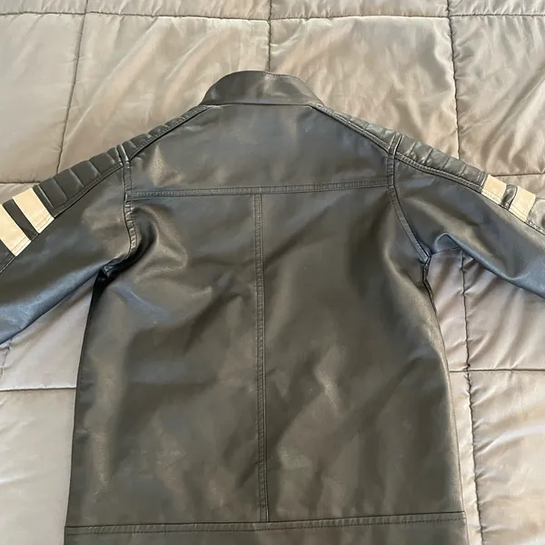DISTORTION Black Leather Jacket — Small - Image 11