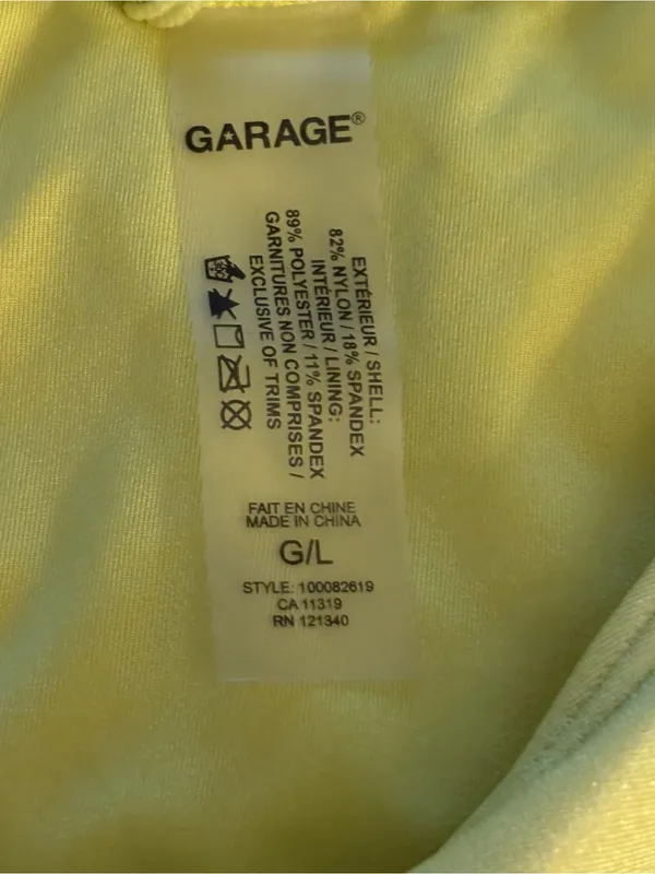 Garage Neon Yellow Bikini Women’s Size L - Image 9