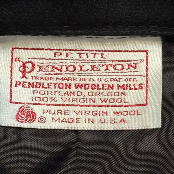 Pendleton Petite Vintage Virgin Wool Black Skirt Classic W/Pockets - Image 10