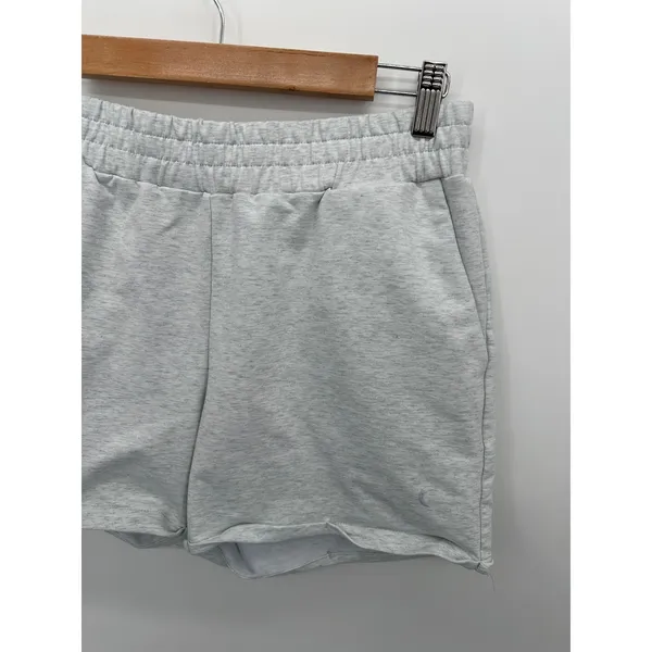 Zyia Active Womens XL Light Gray Heather Sweat Shorts Elastic Waist Pockets - Image 3