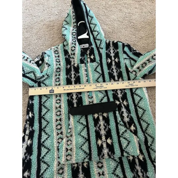 90s Streetwear Crazy Train Fiesta Deep Pile Fleece Hoodie Women’s Size Medium - Image 6