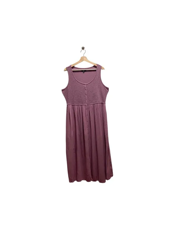Frye Smocked Top Midi Dress Pink Size L Summer Vacation Coastal Beach Bohemian - Image 2
