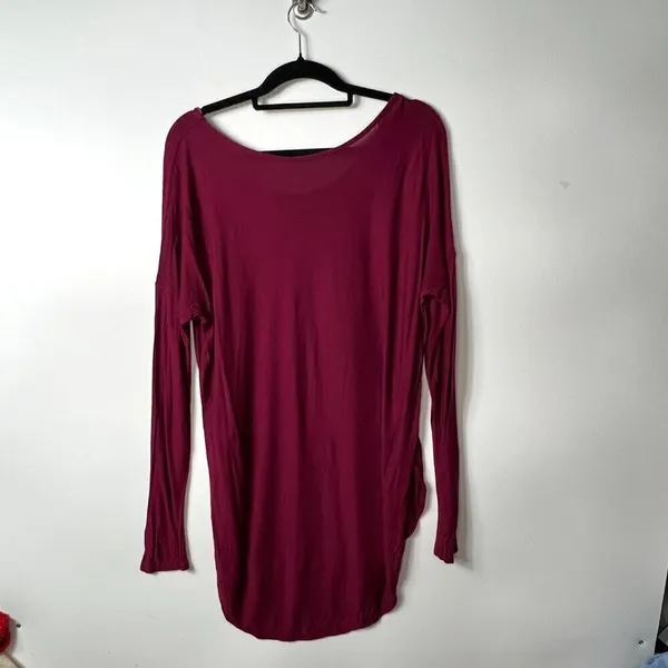Free people burgundy rain drop tee women’s size‎ large - Image 6