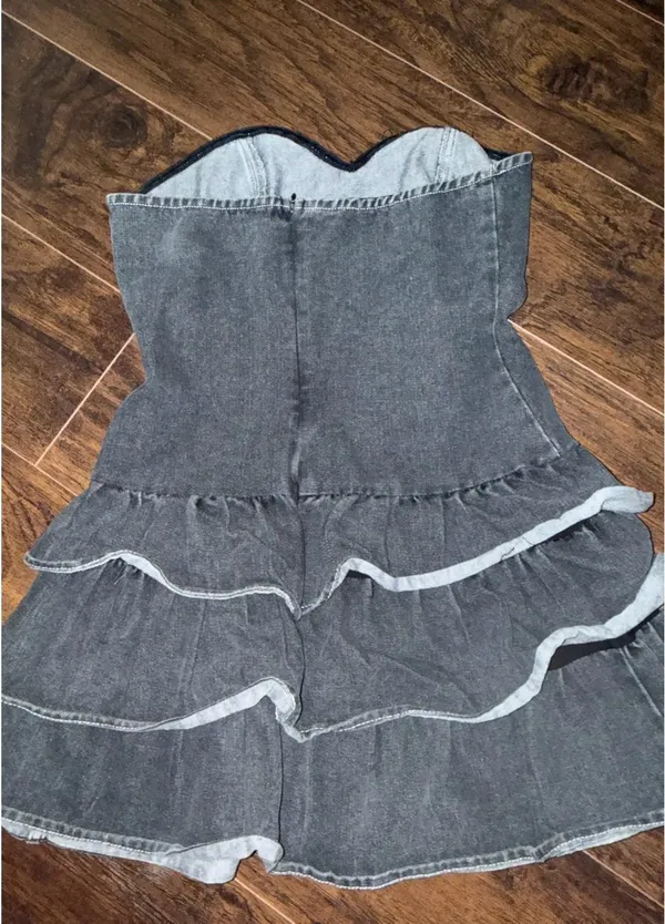 Black Jean Romper - Image 2