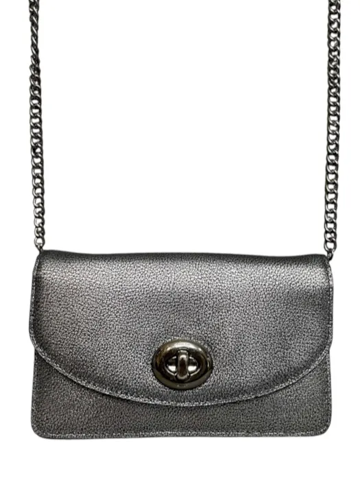 Coach Metallic Silver Convertible Crossbody Clutch - Image 2