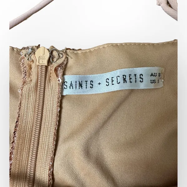Revolve Saints + Secrets Rose Gold Sequined‎ Mini Dress Size S - Image 2