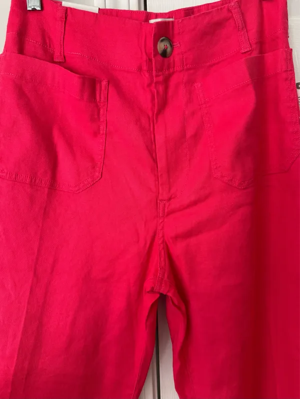 Anthropologie Maeve The Colette Wide-Leg Cropped Linen Pants, Size 28 - Image 6
