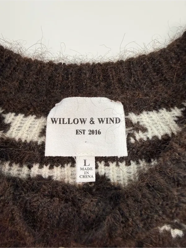 Willow and Wind Nordic Yoke Cropped Cardigan Sweater - Image 5