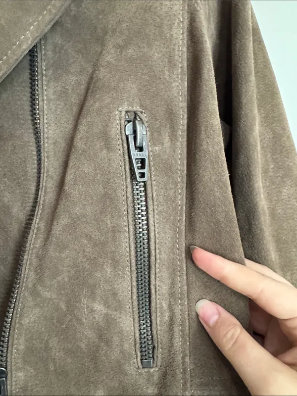 Blank NYC Brown Genuine Suede Moto Biker Jacket size M - Image 10