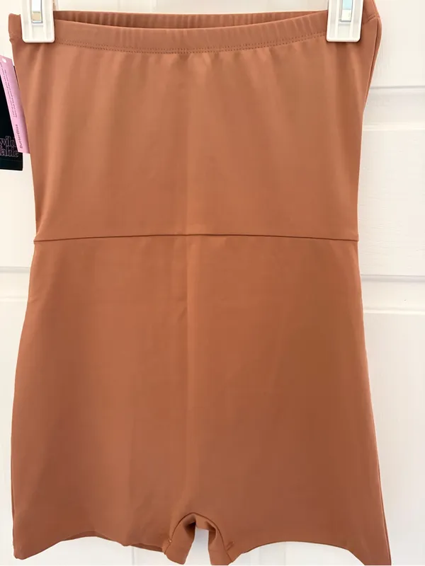 wild fable Strapless Rust-Brown Tube Romper Dress - Image 4
