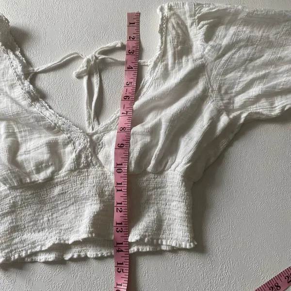 Aeropostale Cottagecore Peasant Crop Top White Lace Size Small - Image 7