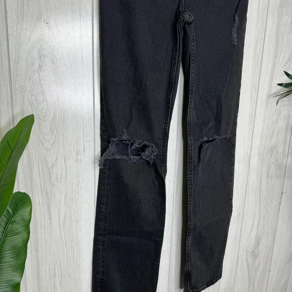 NWT Abercrombie & Fitch Ultra High Rise 90s Straight Jean Black Destroy 24 / 00R - Image 7