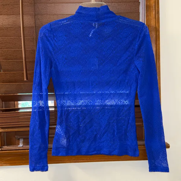 NWT $68 By Sapphire Pullover Sheer Lace Turtleneck XS - Image 6