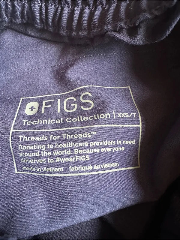 Figs scrubs Regina high waist straight leg pants navy blue 1001674 XXS/T TALL - Image 3