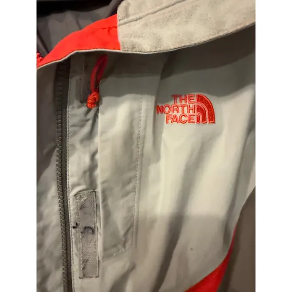 The North Face Womens Rain Jacket Size M Grey Red Colorblock Full Zip Shell A6FB - Image 3
