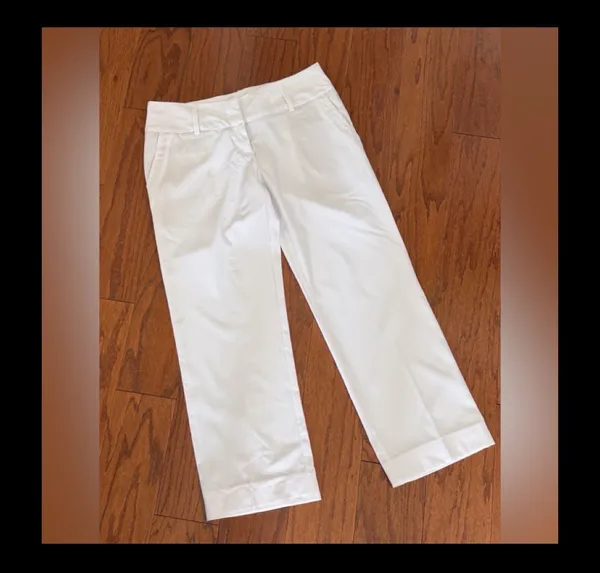 Adidas White Climalite golf pants - size 8 ***Refer to measurements. Great fabric pants for golf outings. Pants zip up. Gently warn and excellent condition. Measurements approximately 17” waste x 36.5” long x 10” rise. Non-smoking home. Priced to sell at as is condition. Don’t like my price, make reasonable offers! - Image 2