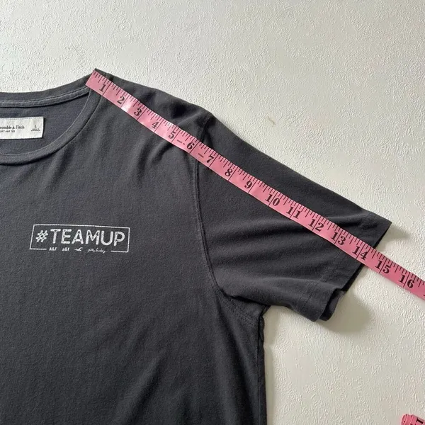 Abercrombie & Fitch #TEAMUP Graphic Tee | Soft Black Cotton T-Shirt | Size L - Image 7