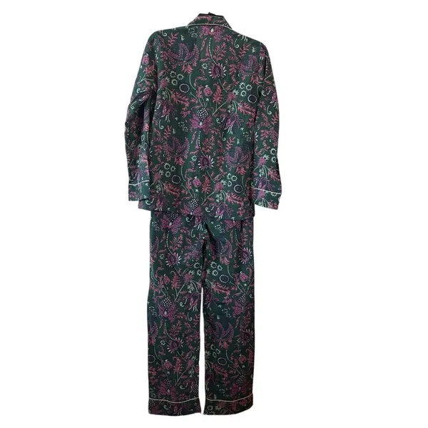 Roller Rabbit Silk Cotton Blend Green Pink Floral Pajama Set Size XXS - Image 5
