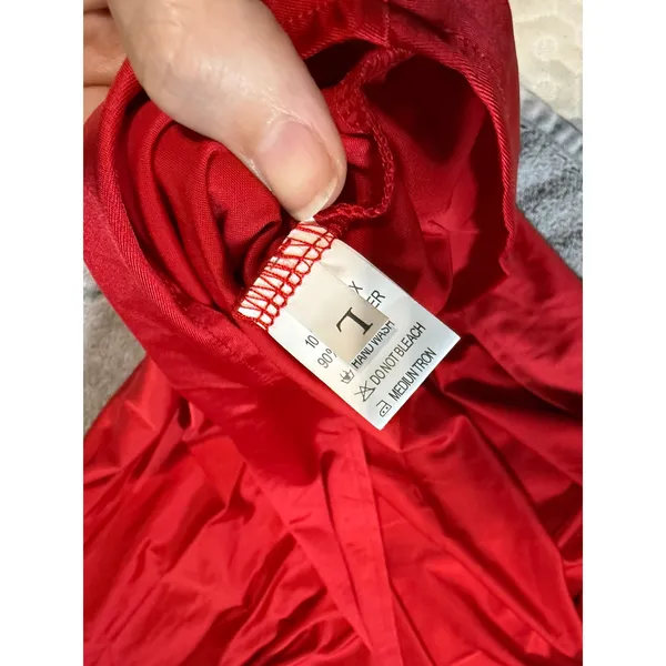 Oysho NWOT Size Large Red Maxi Dress Satin Sleeveless High Neck Tie Cocktail Party - Image 4