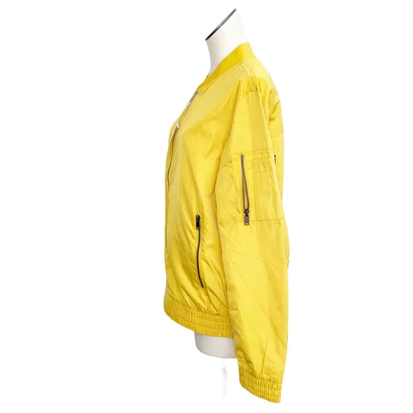 NWT Bershka Yellow Satin Bomber Jacket Large - Image 5