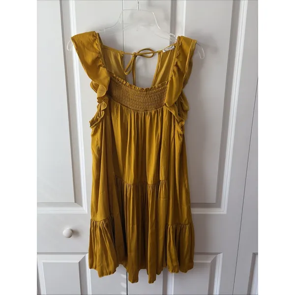 Free People Intimately Want Your Love Slip Dress Absinthe/Mustard Size Small - Image 3