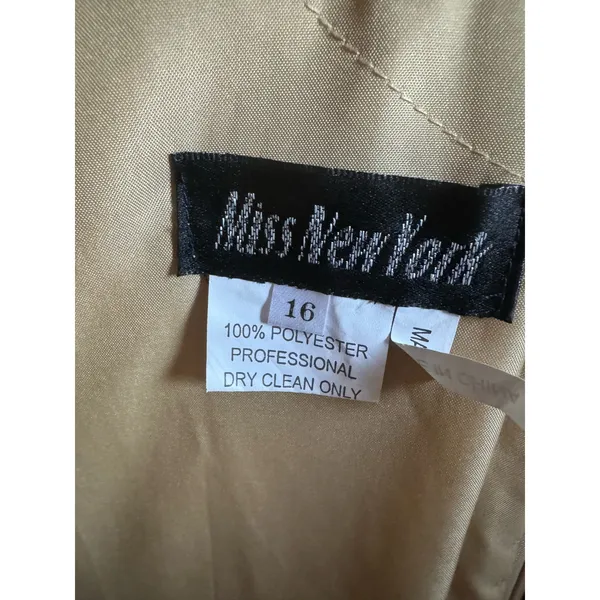 1990s Miss New York Gold Beaded Formal Gown Set Cutout Maxi L-XL - Image 12