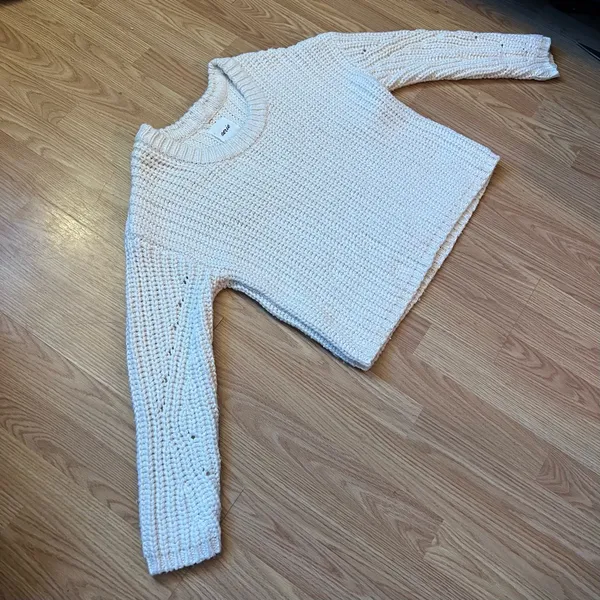 Aerie Oversized Chunky‎ Knit Cream Sweater Women’s XS-M Cozy Pullover Christmas - Image 9